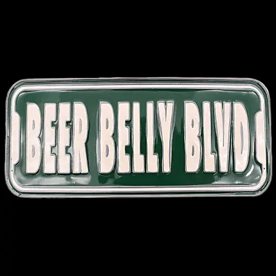 Beer Belly Blvd Street Sign Joke Funny Fat Guy Pot Belly Belt Buckle • $35