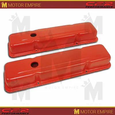 For 58-86 Chevy Small Block 283-305-327-350-400 Short Steel Valve Covers Orange • $46.90