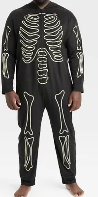 Men's Glow-In-The-Dark Skeleton Sleep Large  Matching Family Union Suit Hyde Eek • $14.95