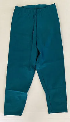 Vintage The Body Co Spandex Leggings Pants Dance Workout Shiny Dark Teal Small • $39.99