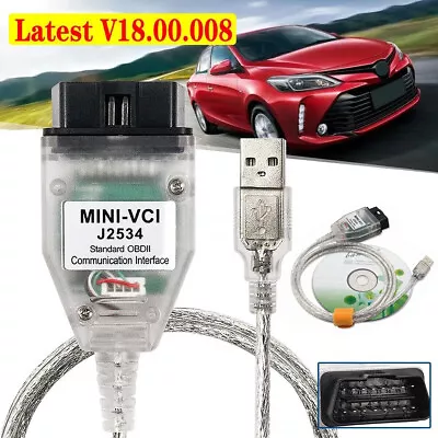 MINI VCI TIS OBD J2534 For Toyota Lexus Scion With Latest Techstream V18.00.008 • $23.99