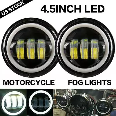 4.5 Inch 60W LED Fog Light Angel Eyes Passing Driving Lamp For Motorcycle Bike • $39.99