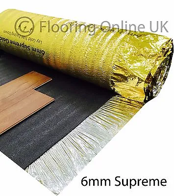 45m2 - 6mm Thick Supreme Sonic Gold - Acoustic Underlay - Wood Or Laminate • £119.50