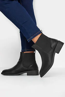 Yours Curve Women's Plus Size Faux Leather Elasticated Chelsea Boots • £34.99