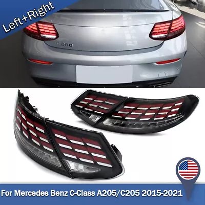 2x For 2015-2021 Mercedes C-Class Coupe C205 C63 C300 LED Tail Lights Smoke Lens • $816.98