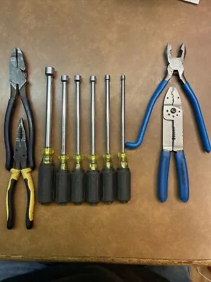 Misc Lot Of Electrical Tools Klein Channel Lock & Southwire Pliers & Nut Drivers • $70