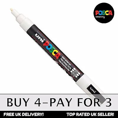 Uni Posca PC-3M Paint Art Marker Pens - White X 1 - Buy 4 Pay For 3  • £3.65