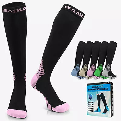 Compression Socks Stockings Women Mens Knee High Medical 20-30 MmHG S/M/L • $7.99