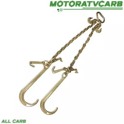 ALL-CARB Tow Chain V Type Tow Chain J Hook For Truck G70 3/8 X 2´ Ft • $56.22