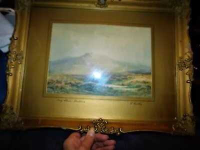 Vintage Gilt Frame Glazed Original Watercolour Painting Rubens Southey Dartmoor • £45