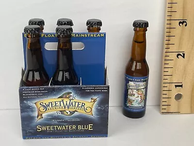 Miniature SweetWater Brewing Co 6 Pack Glass Beer Bottles Carton Sweetwater Blue • $11.99