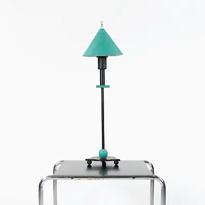 1980s BE-YANG Memphis Style Postmodern Table / Desk Lamp In Black And Teal • $1500