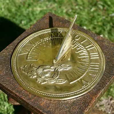 £36 • Buy Solid Polished Brass Hummingbird Garden Sundial - 190mm In Diameter
