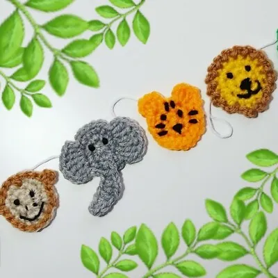 £7 • Buy Safari Animal Jungle Lion Bunting Garland Crochet Handmade Decor Gift Nursery 