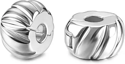 Authentic 2Pc Clip Lock Spacer Stopper Charm Bead Suits Pandora Bracelet NEW USA • $13.48