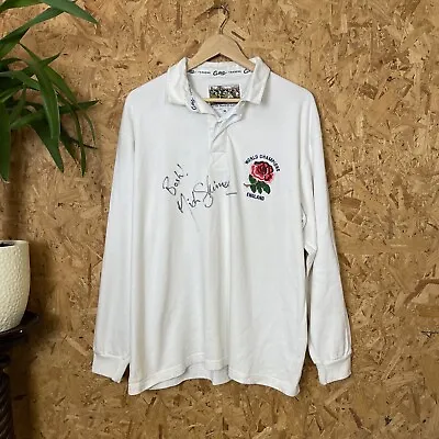 England Cotton Traders Rugby 2003 World Cup Jersey Size XL Signed Mick Skinner • £34.99