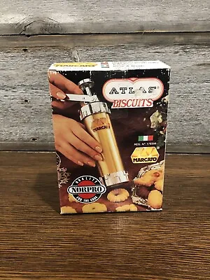 Marcato Atlas Biscuit Maker Cookie Press #178306 Italy 20 Disc 4 Tip ORIG.  BOX • $19.95