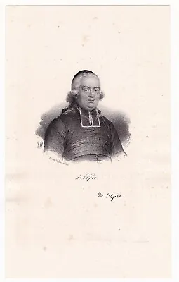 19th Century Lithograph Abbé Charles-Michel De L'Épée Sourd Deaf Mute Deafness • $26.71