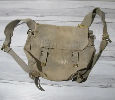Vintage Army Military Hiking Backpack Rucksack -Green Canvas Adjustable Straps • $19.99
