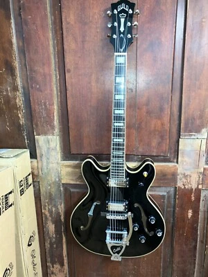 $875 • Buy Guild SF-V Starfire Semi-Hollow 335 Mahogany Electric Guitar Bigsby W/Case Black