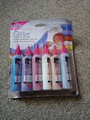 Glitter Dimensional Fabric Paint Gold Silver Diamond Ruby Violet Blue C2761 • £14.99
