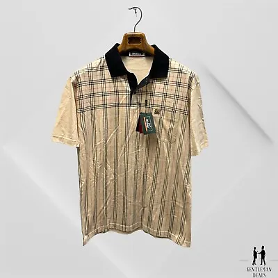 Vintage Wolsey Men's Plaid Burberry Checks Pique Polo Shirt Japanese 54 EU 44 US • $64.95