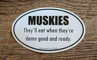 $4.95 • Buy MUSKY EAT! Fishing Bumper Stickers MUSKIE 5  X 3  Decals Fly Fishing Rods Lures