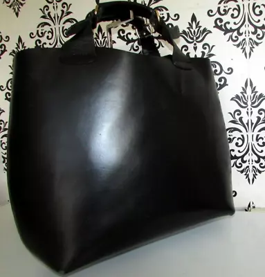 Large Zara Real Leather Grab Tote Shopper Bucket Shoulder Handbag/purse-e • $25.26