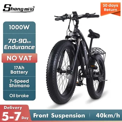 $1299 • Buy Electric Bike 1000W 17Ah E Mountain Bicycle 40km/h Moped Fat Tire Snow Beach