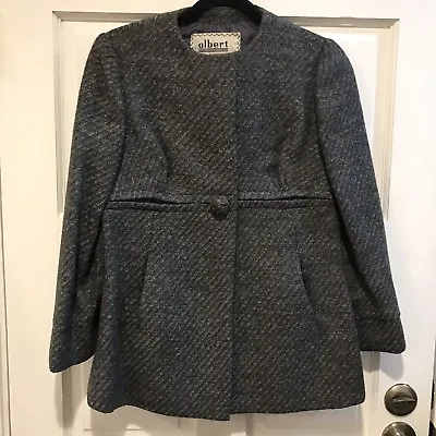 Maurice Rentner Original Womens 8 Gray Wool 1 Button Blazer Lined Coat Vtg 50's • $66.95