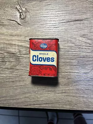 Vintage Tin Whole Cloves Can Kroger 1 Oz 2.7  X 2.2  X 1.2  Collectible Kitchen • $5