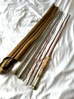 Antique Bamboo 8-1/2  2 Tip 3pc Fly Rod  Shakespeare? Vintage Fishing Tackle • $199