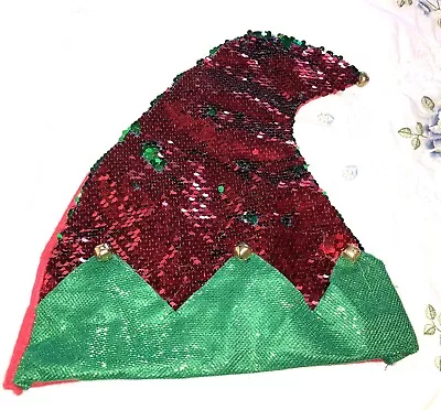 BLING ADULT  Size SEQUIN CHRISTMAS SANTA ELF HAT CAP CHRISTMAS • $12.88