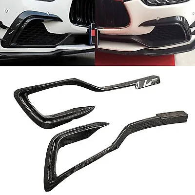 2Pcs Carbon Fiber Bumper Fog Light Vent Splitter Cover For Maserati Ghibli 14-17 • $1311