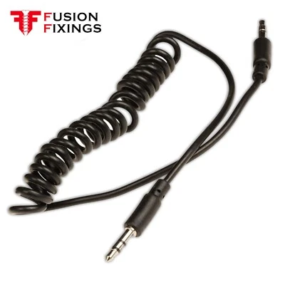 £2.59 • Buy 3.5mm Jack Male To Male Coiled Cable Lead 1m Headphone Stereo Aux Plug Speaker