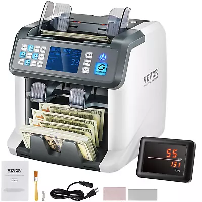 VEVOR Money Counter Machine Bill Counter W/ 2CIS SN UV IR MG DD Multi Currency • $599.99