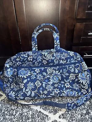 Vera Bradley Women's Cotton Large Travel Duffle Bag Blue Paisley Classic Duffel • $35