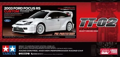 Tamiya RC 47495 1:10 Ford Focus RS Custom WRC TT-02 *Ltd Ed Painted White Body* • £159.99