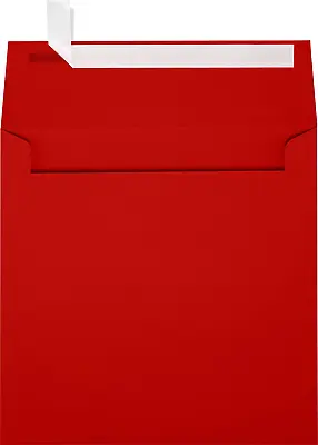 Luxpaper Square Invitation Envelopes Peel & Press 5 1/2  X 5 1/2  Holiday Red 50 • $24.99