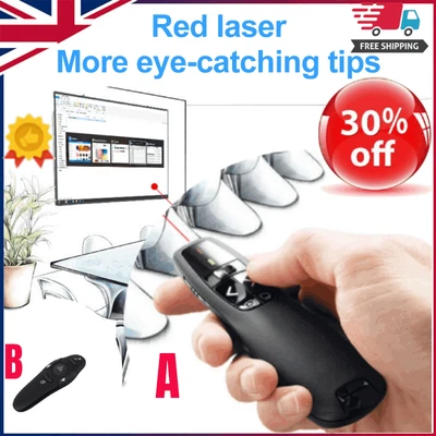 Wireless USB PPT Presenter Laser Pointer Power Point Presentation Remote Clicker • £7.80