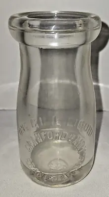 Vtg Cranford Dairy Milk Bottle New Jersey NJ One Gil 1/4 Pt Quarter Pint • $24.95