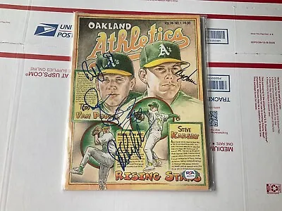 OAKLAND A'S SIGNED PROGRAM McGWIRE  FOSSE WITT GATES  PSA LETTER  AK67218 • $49.99