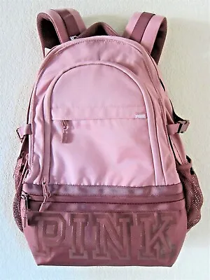 Victoria Secret Pink COCOA POWDER COLLEGIATE BACKPACK SCHOOL BOOK BAG CARRY ON • $99