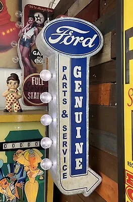 Ford Vintage Style Rustic Metal LED Marquee Sign Garage Shop Bar Man Cave • $99.77