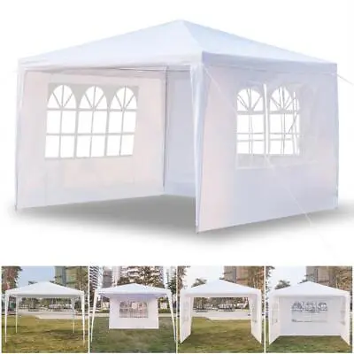 3Mx3M Gazebo Party Tent Marquee Outdoor Garden Wedding Canopy Camping W/3 Sides • £35.95