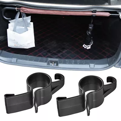 2pcs Car Accessories Trunk Umbrella Hook Holder Hanger Clip Fastener Tool Black • $4.39