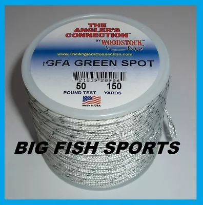 WOODSTOCK BRAIDED DACRON IGFA Fishing Line Green Spot 50lb-150yd FREE USA SHIP! • $15.99