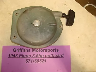 1948 ELGIN Outboard Motor 571-58521 Sears 3.5hp Recoil Pull Rope Start Starter • $129