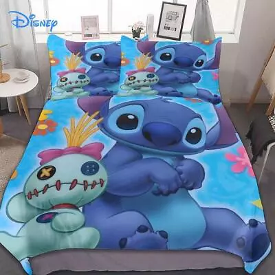 Stitch And Scrump Doll Love Lilo And Stitch Cartoon Bedding Set • $76.50