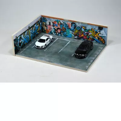 1:64 Car Model Diorama Graffiti Corner Scenery Photo Background Parking Lot NEW • $20.92